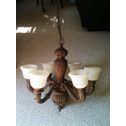 A more visually heavy, rustic chandelier. $35